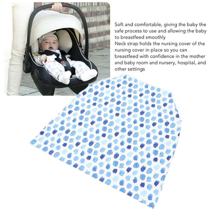BAOK Maternal Nursing Cover, Breathable Breastfeeding Nursing Cover Warm Keeping for Home (Blue Base Dot Pattern) (photo 4)
