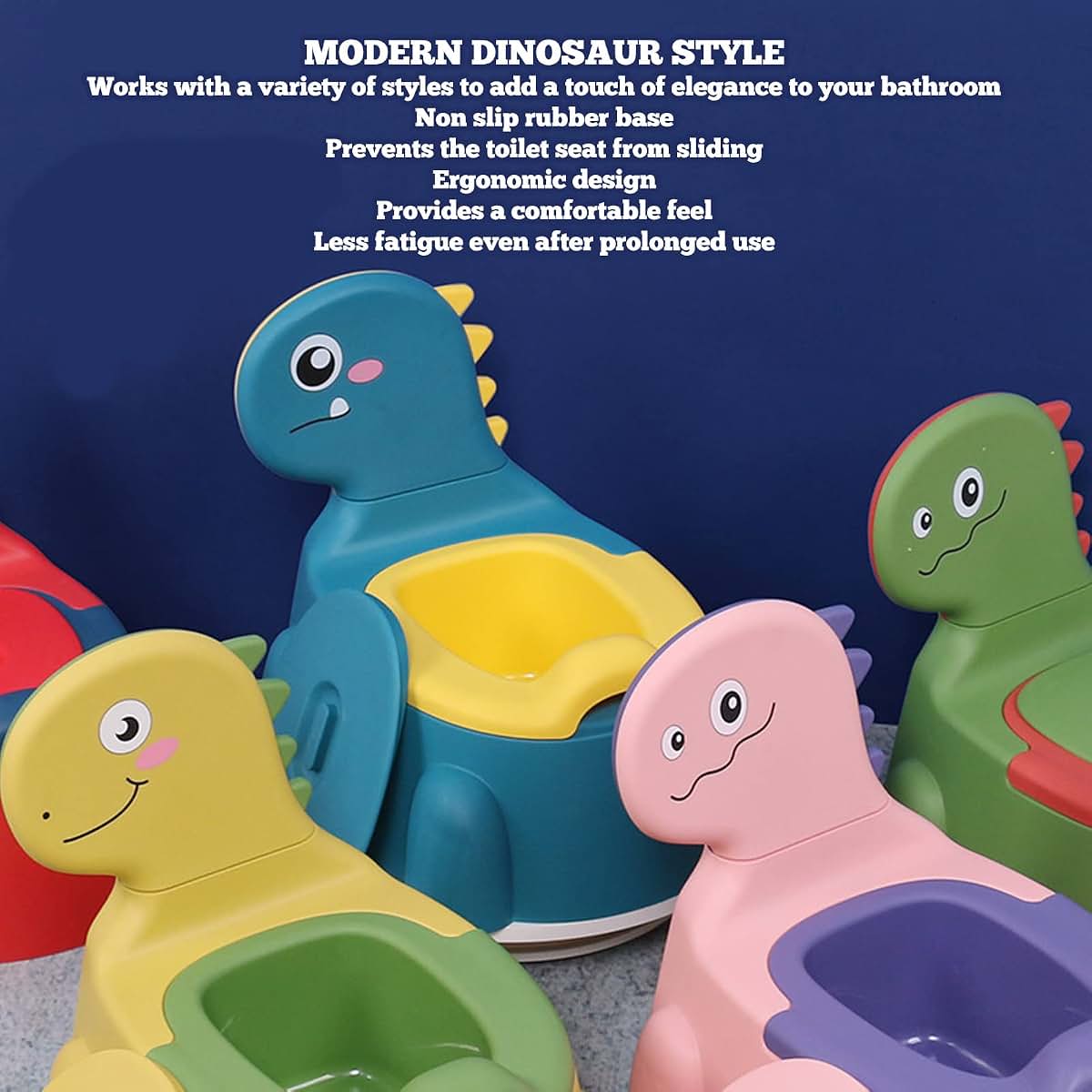 BabyOneStop Dinosaur Style Baby Potty Training Toilet with Non-Slip Base, Green