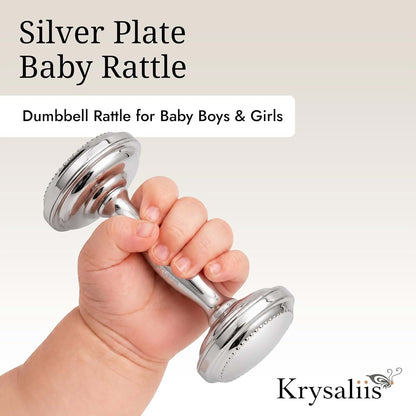 Krysaliis Silver Plated Dumbbell Rattle (photo 2)