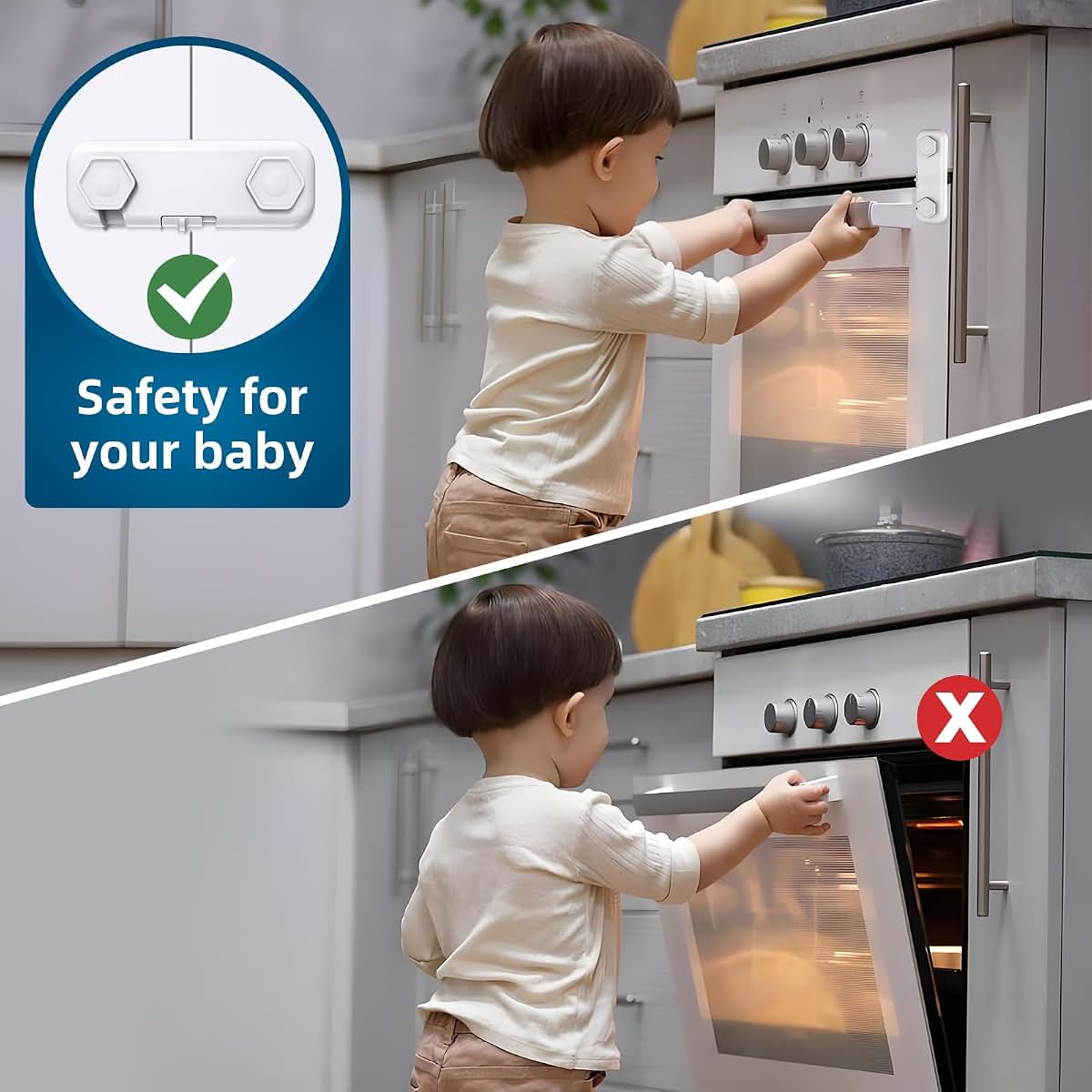 Pe&Hui 8 Pack Baby Proofing Cabinet Locks In White (photo 4)