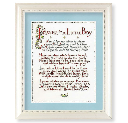 Prayer For A Baby Boy Picture Frame - Pearlized White Beaded Lip