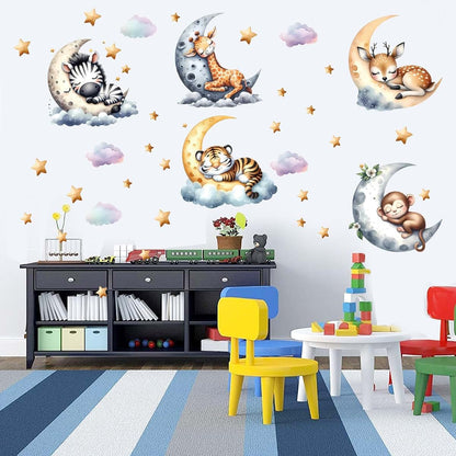 Jungle Animal Wall Decals for Nursery – Removable Safari Stickers