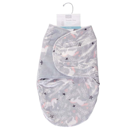 Hudson Baby Unisex Plush Swaddle Wrap | Gray Unicorn, 0-3 Months