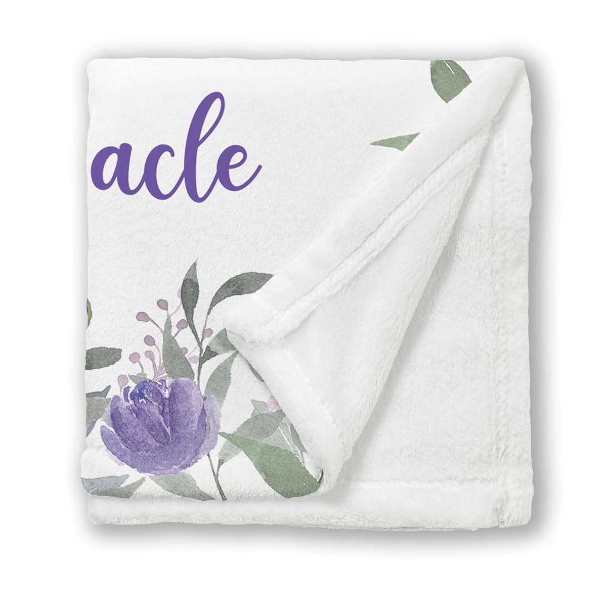 Arteaga Personalized Baby Blanket for Girls - Purple Elephant Design (photo 3)