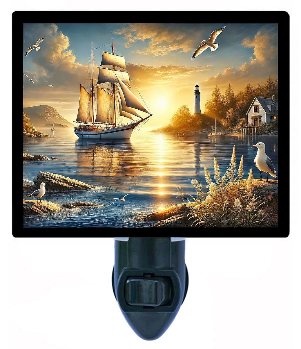 Night Light Designs Dawn By The Sea Nautical Sailing Night Light