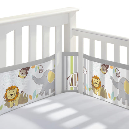 BreathableBaby Mesh Liner for Full-Size Cribs - Safari Fun Too