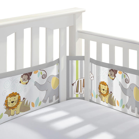 BreathableBaby Mesh Liner for Full-Size Cribs - Safari Fun Too