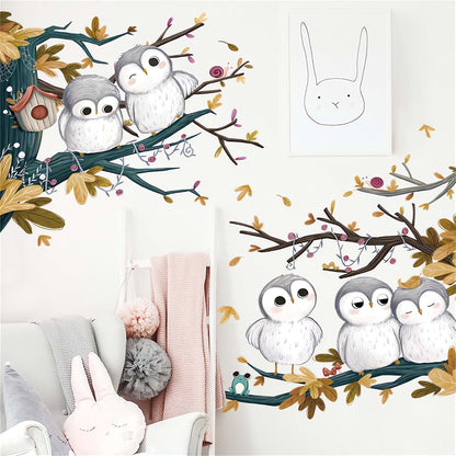 Sacinora Cute Little Owls Vinyl Wall Stickers for Kids Nursery Decor