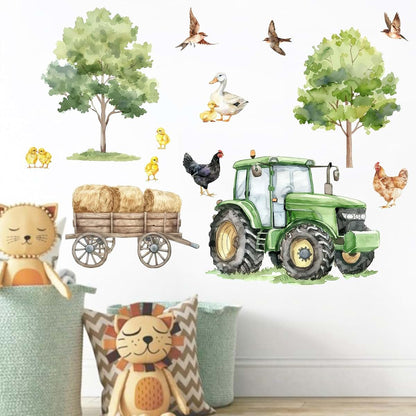 Mfault Farm Animals Wall Decals Stickers, 2 Sheets Vinyl Nursery Kids Room Decor
