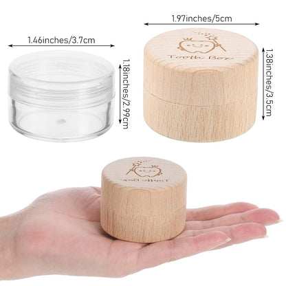 QFGasre Tooth Fairy Box Wooden Keepsake Box With Acrylic Bottle (photo 2)
