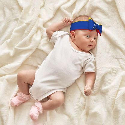 YUYnkhd Flag Of Venezuela Printed Baby Bow Headband For 0-6 Months