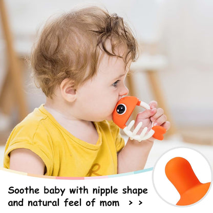 Mombella Clownfish Teething Toys for Babies 3-12 Months, Orange