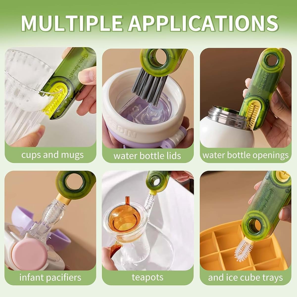 KHFGBJ 3-in-1 Multifunctional Cleaning Brush Set for Bottles and Cups (photo 4)