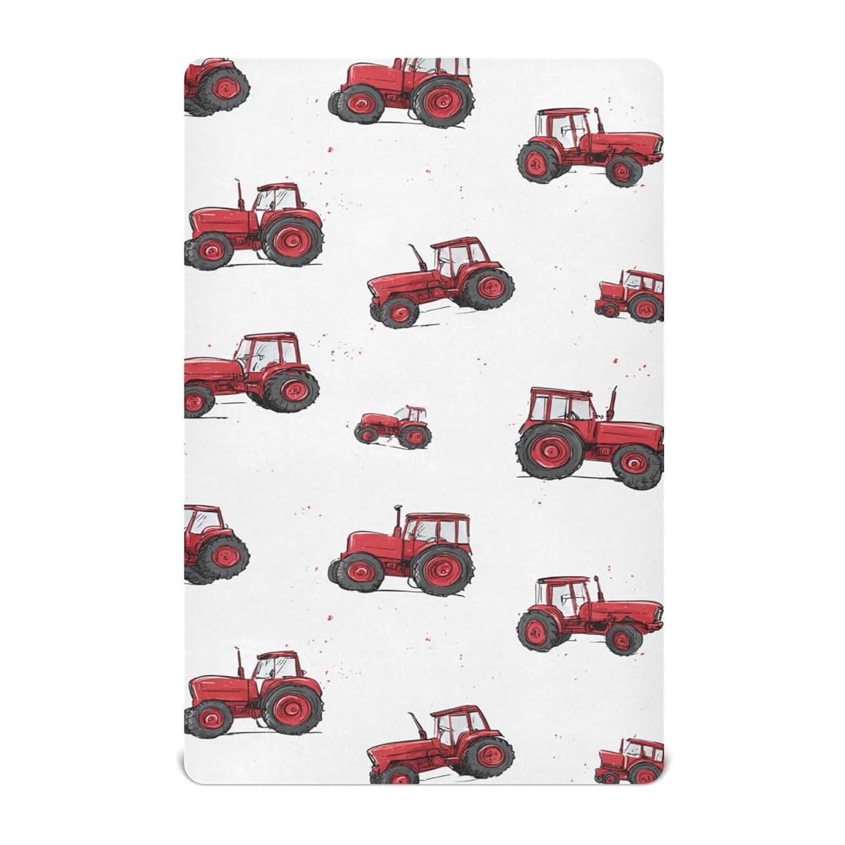 Mazeann Farm Red Tractor Fitted Baby Crib Sheet