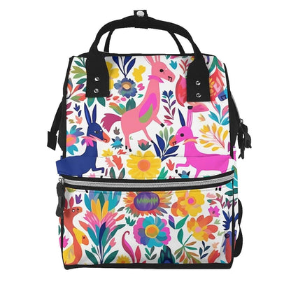 Hcbpwvqa Mexican Otomi Animals Print Multifunction Diaper Backpack