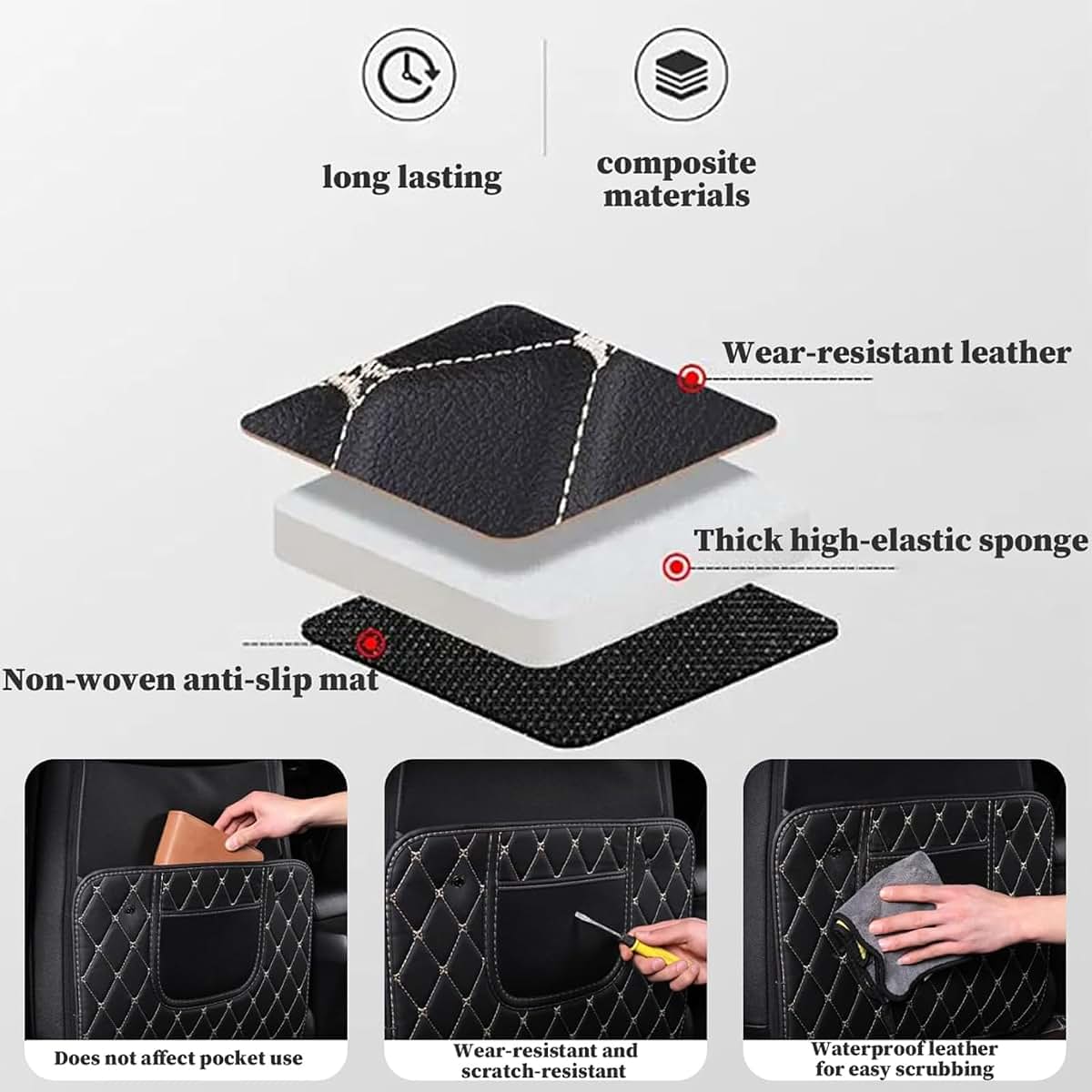 Ociiqm 2 Pack Car Seat Back Protector For Ford Mustang Mach-E (photo 2)