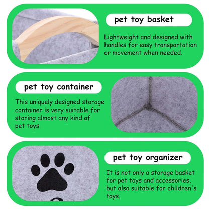 Foldable Felt Storage Bin with Handle
