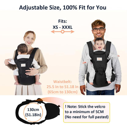Mumgaroo 6-in-1 Baby Carrier with Hip Seat for Newborn to Toddler