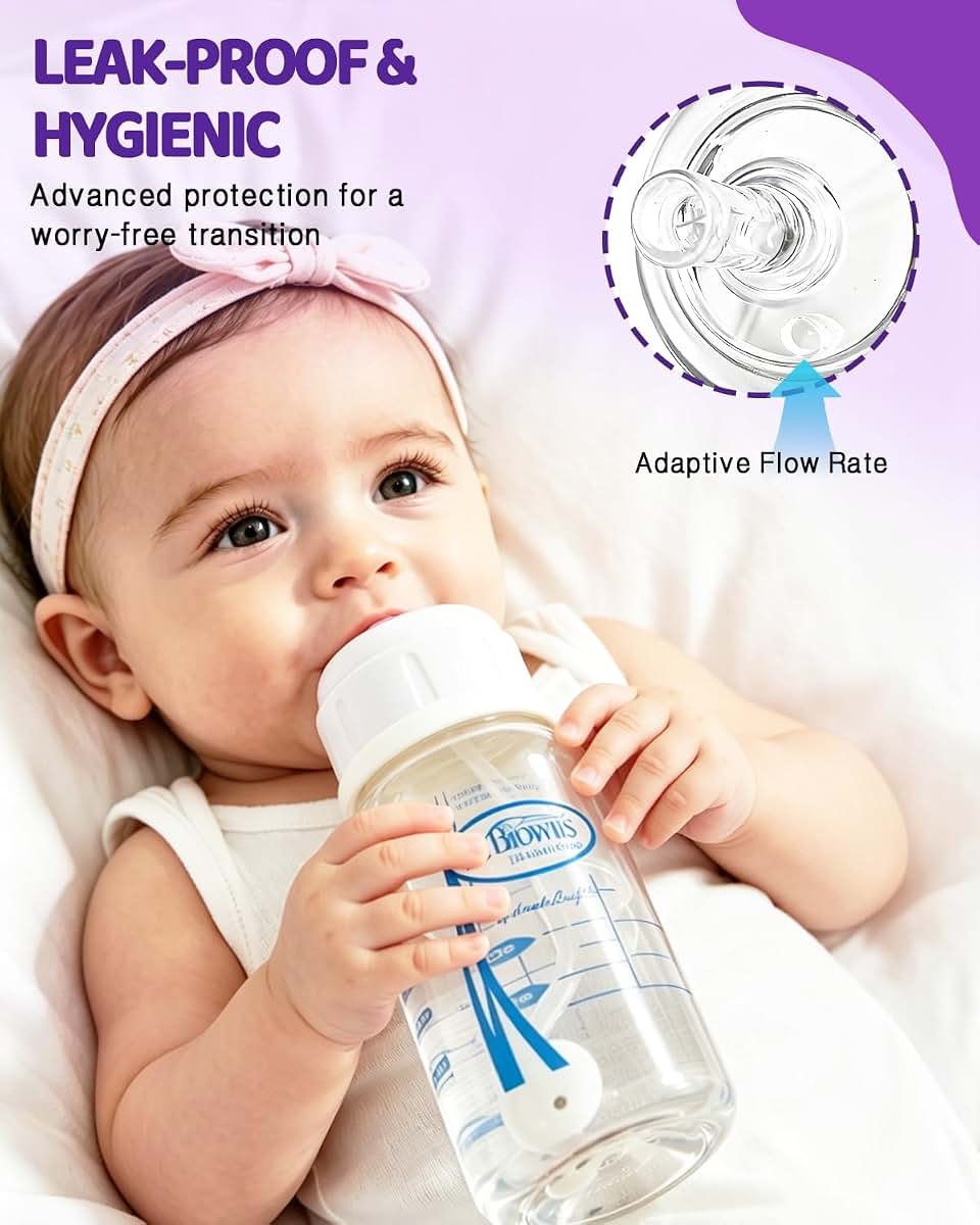 BabyOneStop Sippy Straw Nipples for Dr. Brown's Narrow and Glass Bottles, 4 Pack