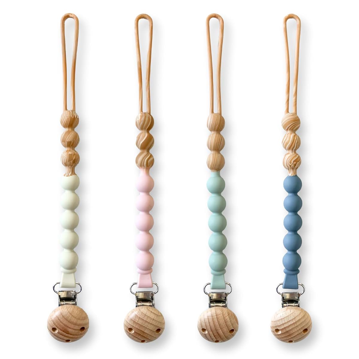 Hippypotamus Pacifier Clips - One Piece All Silicone Holder for Baby’s Binky & Teething Toys - No String Or Loose Beads