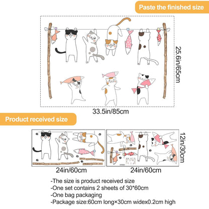 Drwssr Removable Cartoon Cat Wall Stickers For Kids Nursery (photo 2)