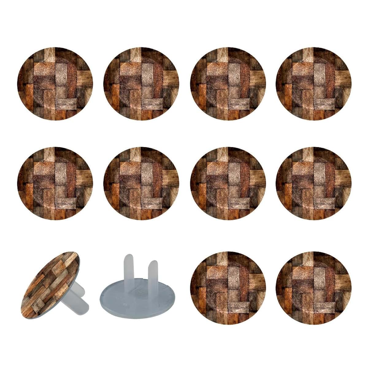 Cdgiruowunv Vintage Brown Wood Outlet Covers - 12 Pack Plug Protectors