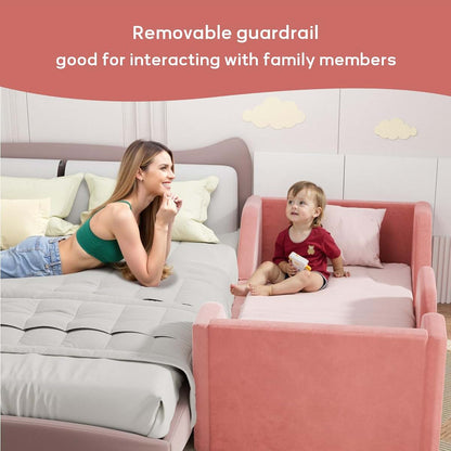 COSYSUPER Toddler Floor Bed With Removable Guardrails