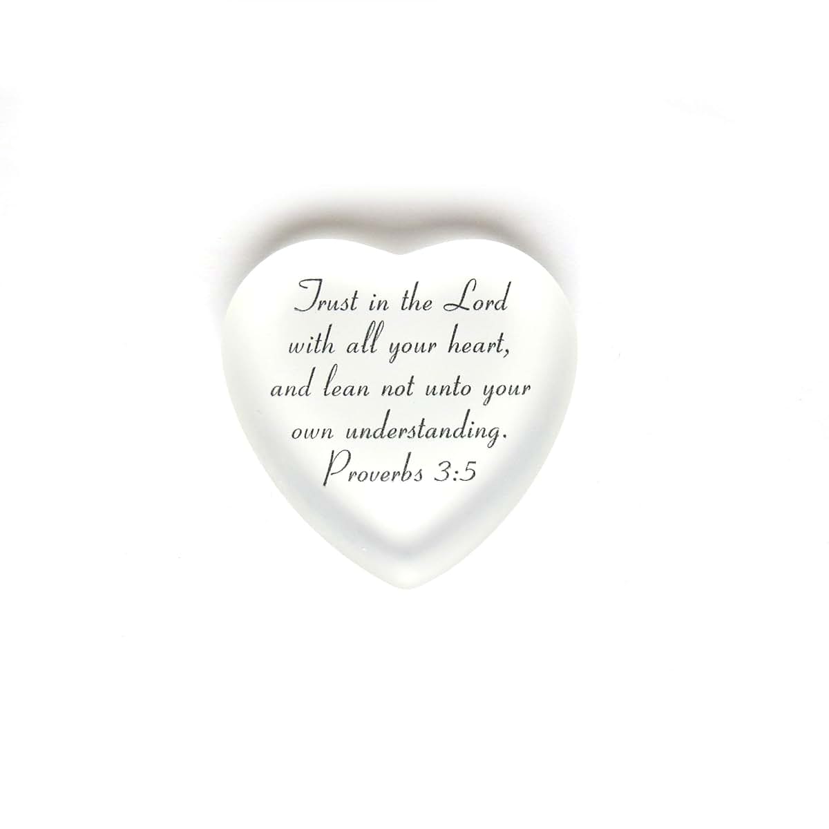 Lifeforce Glass Scripture Heart With Pouch - White