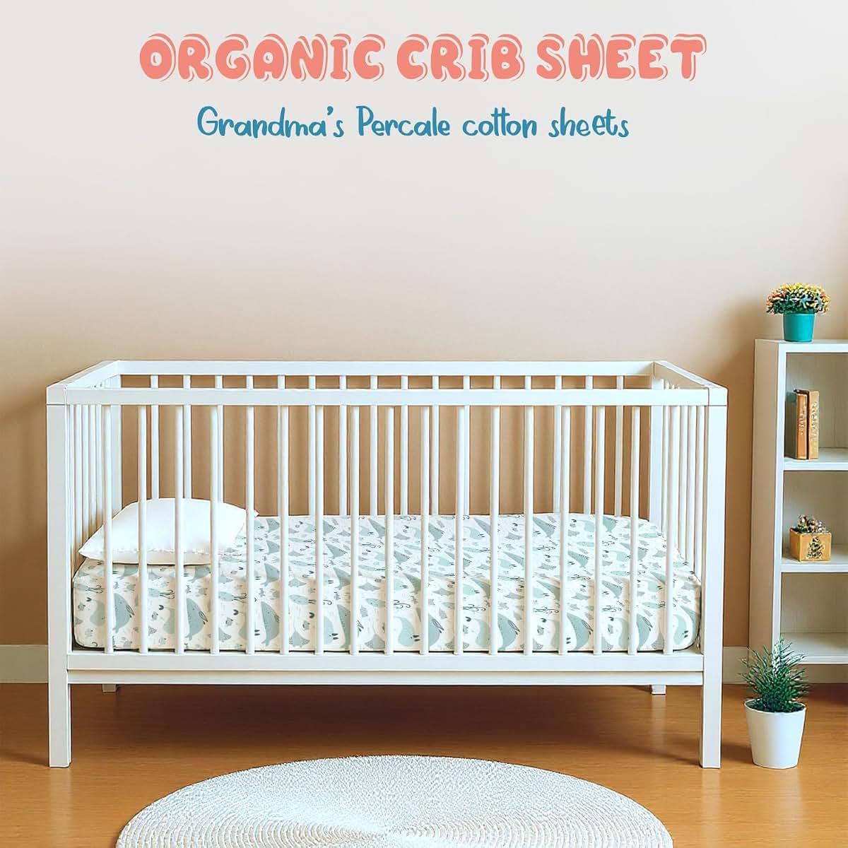 Threadmill 100% Organic Cotton Fitted Crib Sheets, 2 Pack