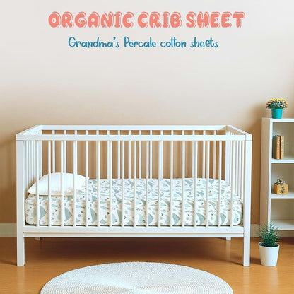 Threadmill 100% Organic Cotton Fitted Crib Sheets, 2 Pack