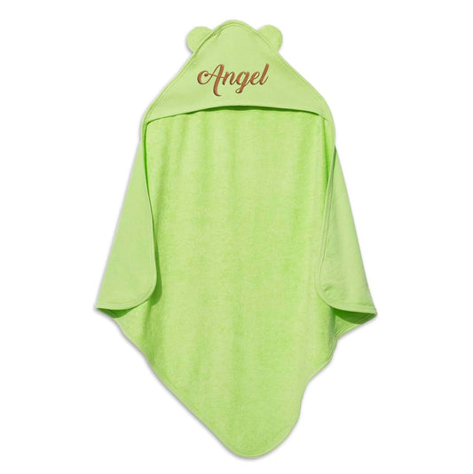 TEEAMORE Personalized Hooded Baby Bath Towel with Ears Add Your Text Embroidered Toddler Infant Soft Towel