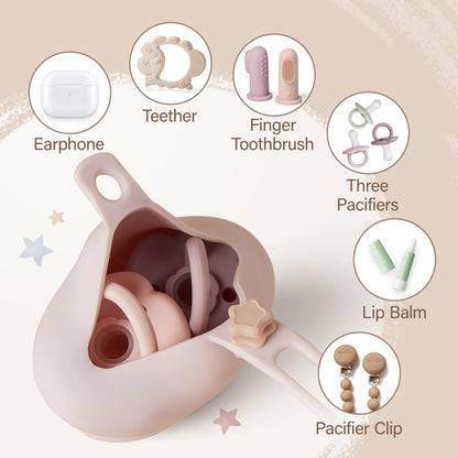 Moonkie Silicone Pacifier Holder Case 2 Pack