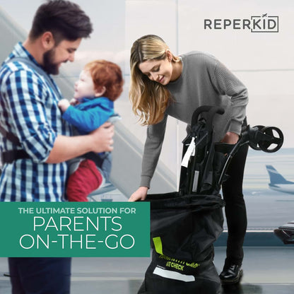 Reperkid Umbrella Stroller Bag for Airplane Travel, Black and Green (photo 2)