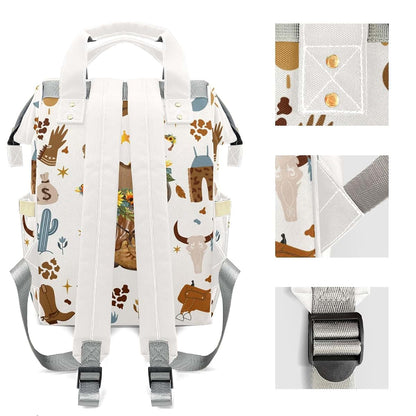 LiSoAkWE West Sunflower Hats Boots Wild Personalized Diaper Bag with Name,Customized Nappy Backpack with Thermal (photo 4)