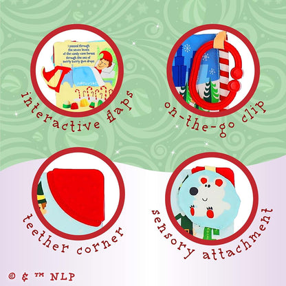 Kids Preferred Elf Soft Book with Teether Corner and On-the-Go Clip, 5 Inch, Ages 0 Months and Up