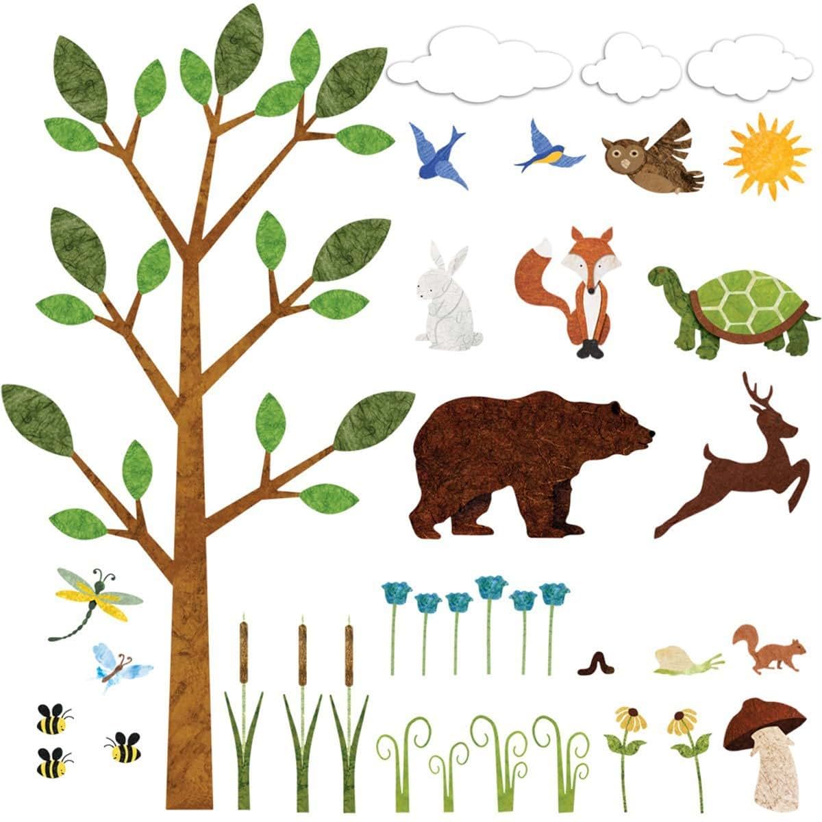 My Wonderful Walls Forest Wall Sticker Set – 37 Peel & Stick Woodland Decals for Nature Theme Baby Nursery and Kids