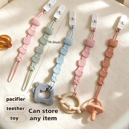 boniboo Silicone Pacifier Clip for Baby Boy&Girl,4 Pack Pacifier Holders,100% Food-Grade Silicone Binky Clips,Free (photo 3)