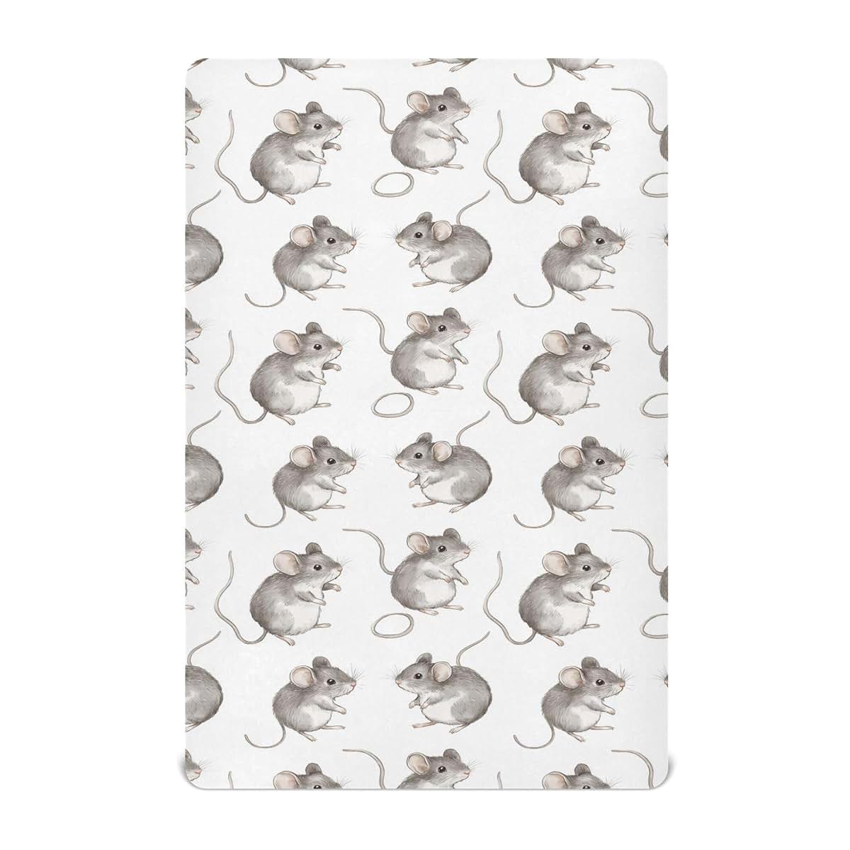 Mazeann Cute Mouse Mice Crib Sheets Soft Breathable