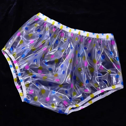 ZAKEKE Waterproof Pull-On Adult Diaper Cover, Reusable PVC Incontinence Pants, Large, Clear