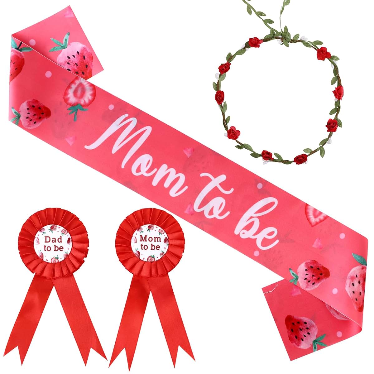Serencatcher Strawberry Baby Shower Decoration Set