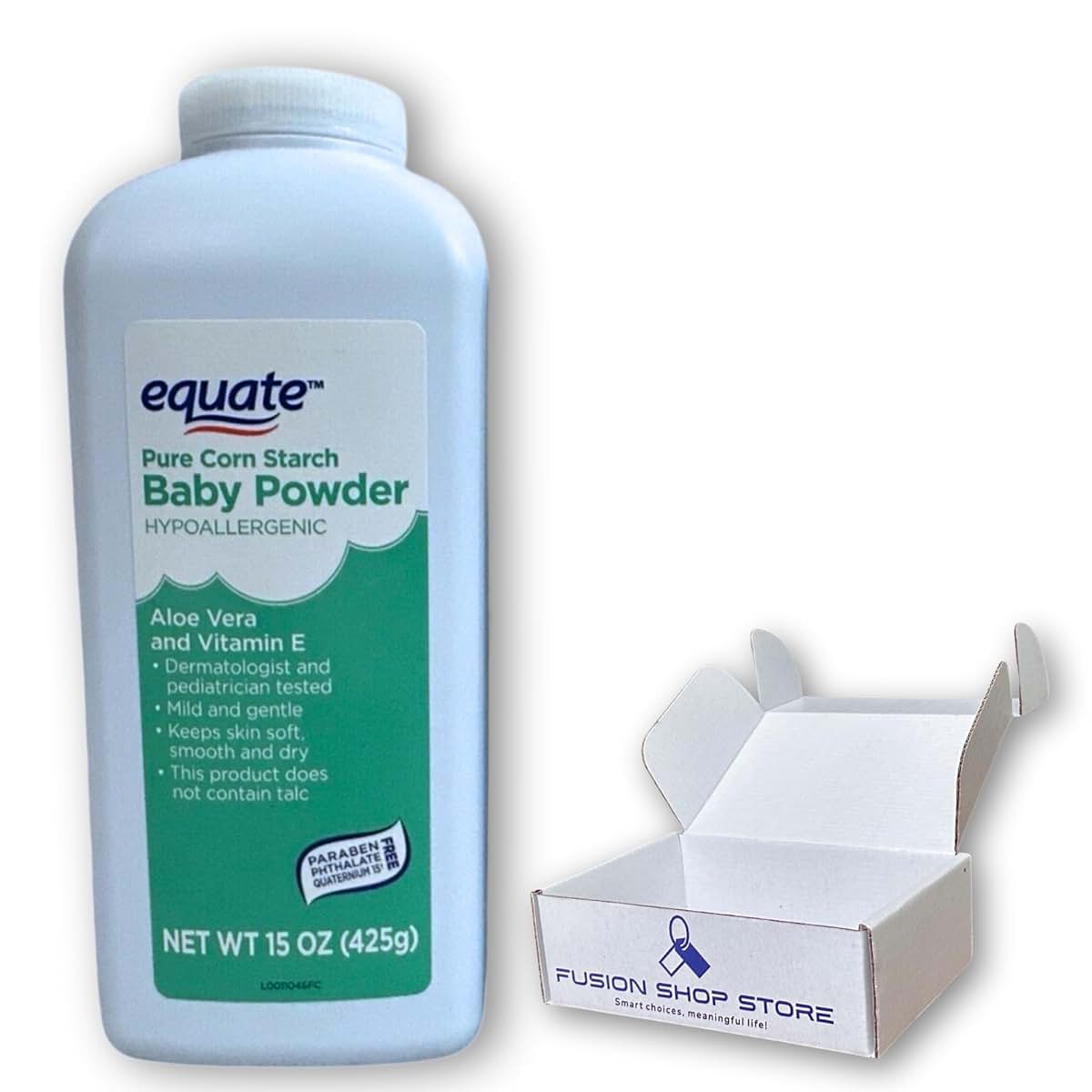 Fusion Shop Store Baby Powder Pure Cornstarch, 15 oz Pack