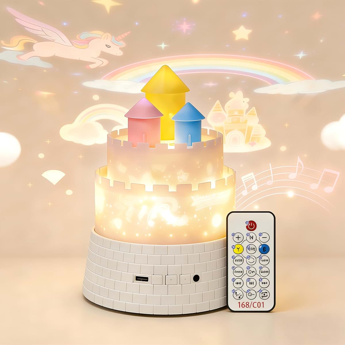ColorSavvy Princess Night Light For Kids - Rotating Star Projector