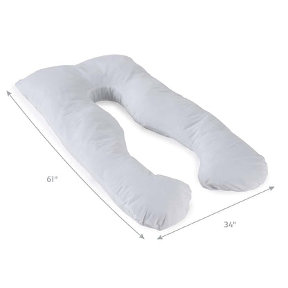 Contours Soulmate Cooling Pregnancy Body Pillow, U-Shaped Maternity Support with Moisture Wicking Cover, 34 x 61 Inch