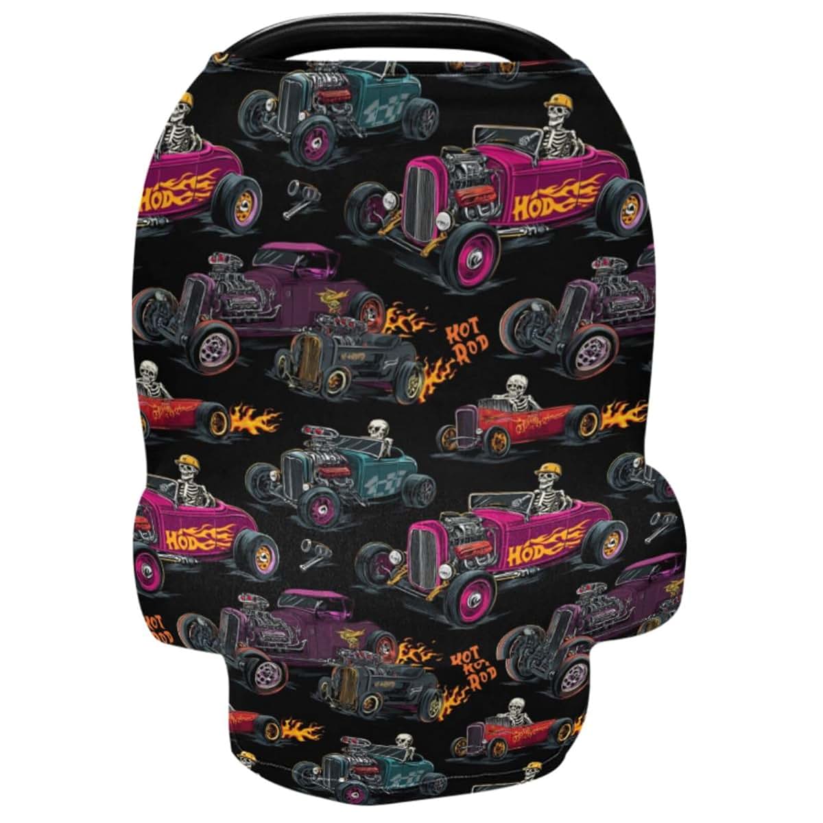 Lancerry Baby Car Seat Cover, Checkered Flag Stretchy Nursing Cover