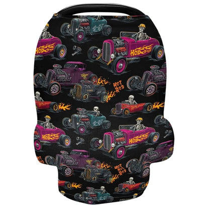 Lancerry Baby Car Seat Cover, Checkered Flag Stretchy Nursing Cover