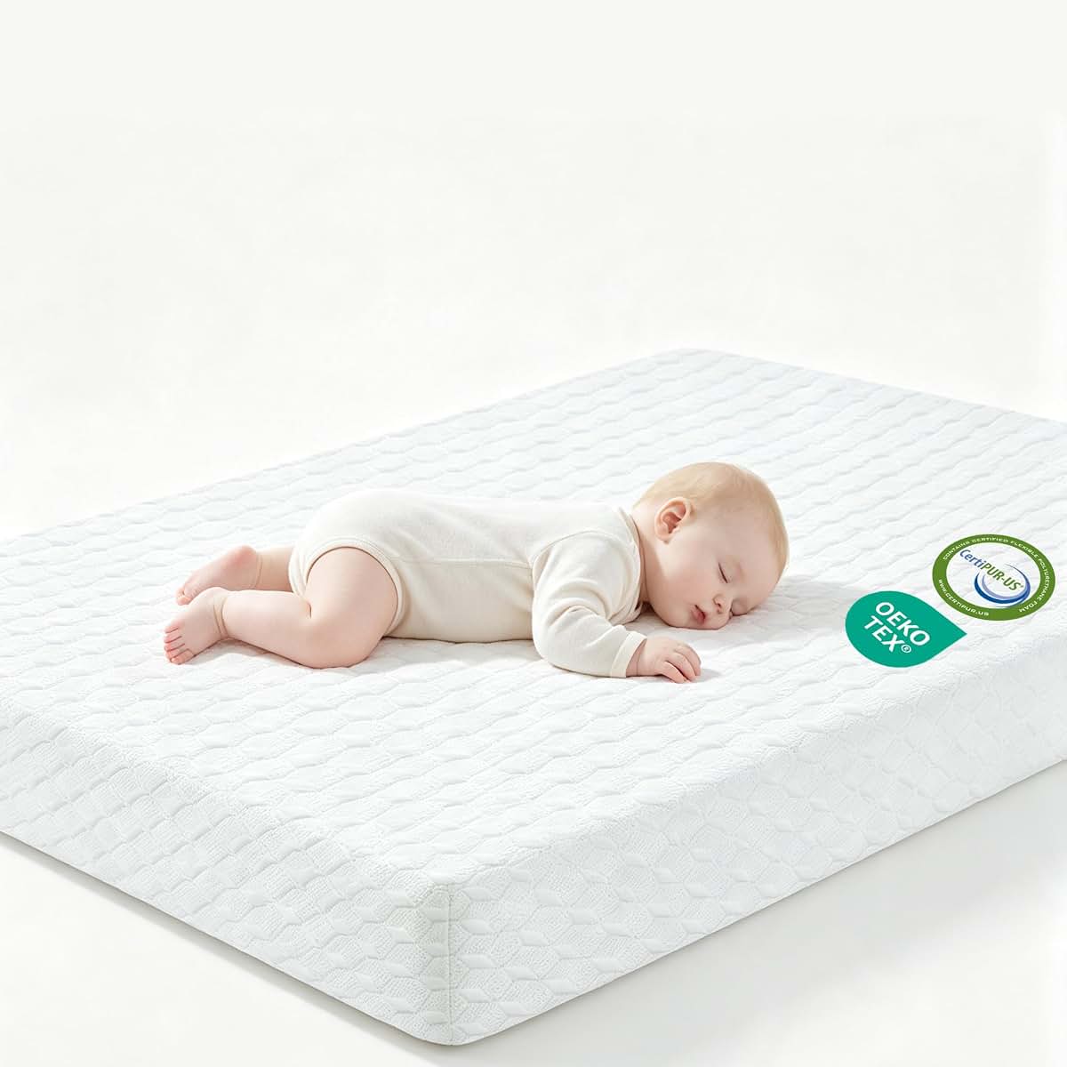EVNOLÖWEA Pack and Play Mattress Pad, 38"x26" Dual Sided Memory Foam Pack N Play Mattresses with Removale Washable