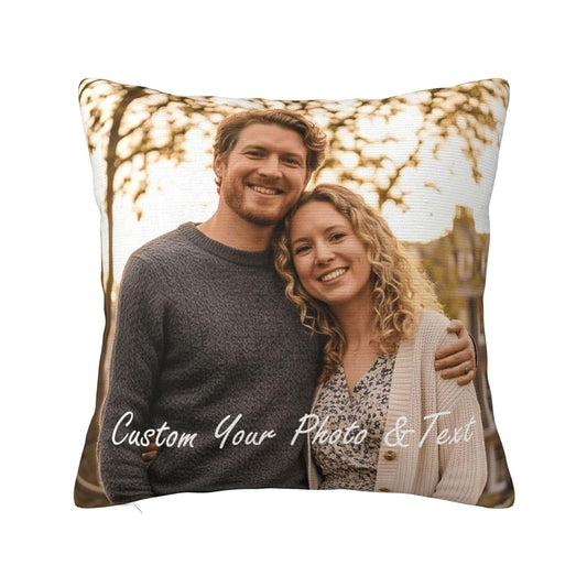 Lasiucus Custom Photo Pillow Cover - Personalized Velvet Square Throw