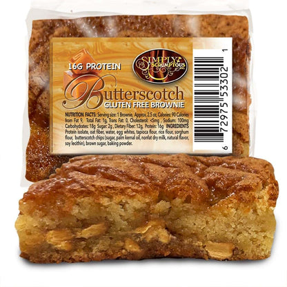 Simply Scrumptous High Protein Gluten Free Butterscotch Brownie