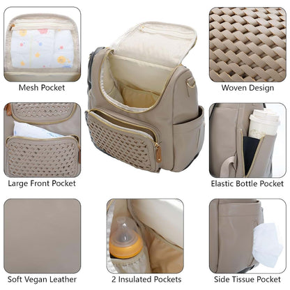 Minsong Diaper Bag Backpack for Mom with Changing Station