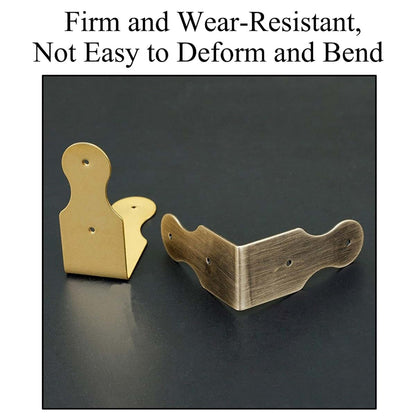 SEIWEI Pure Brass Box Corner Protector, 4-Pack